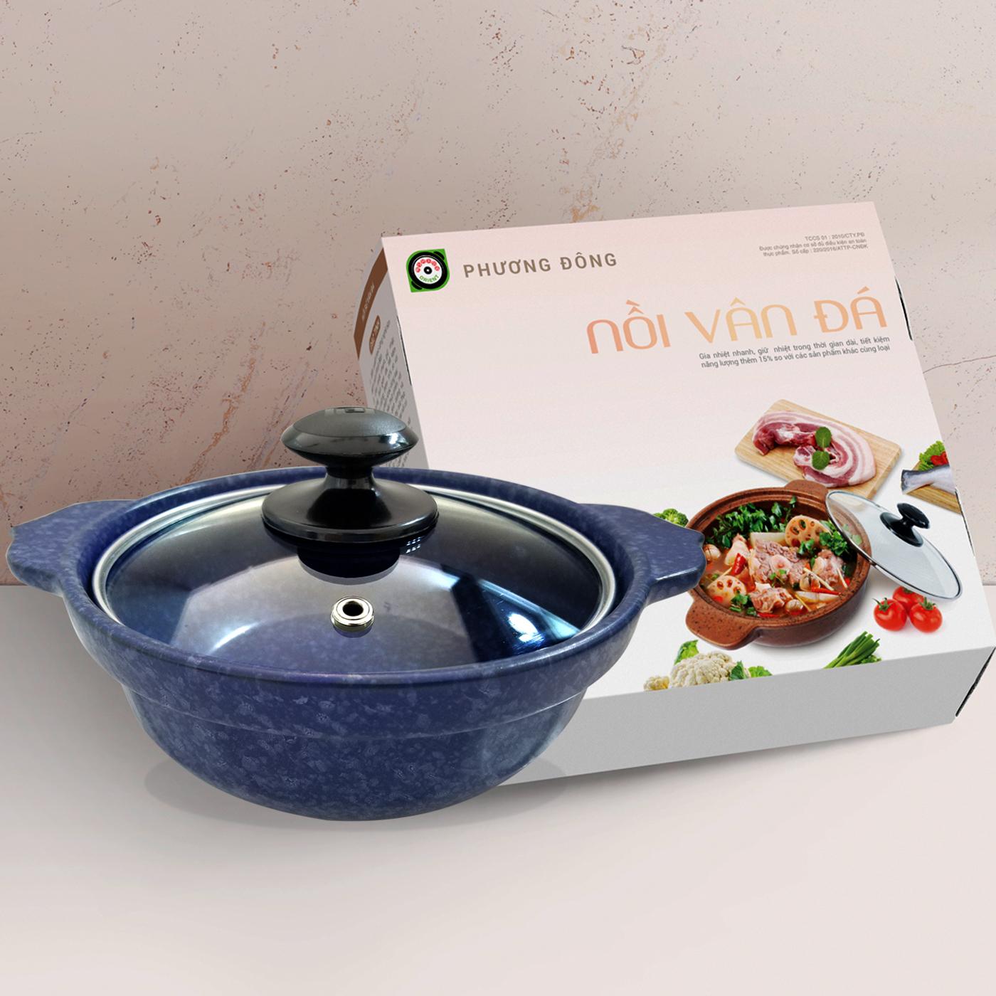 Nồi sứ cạn vân đá Phương Đông PDVC-2.0L