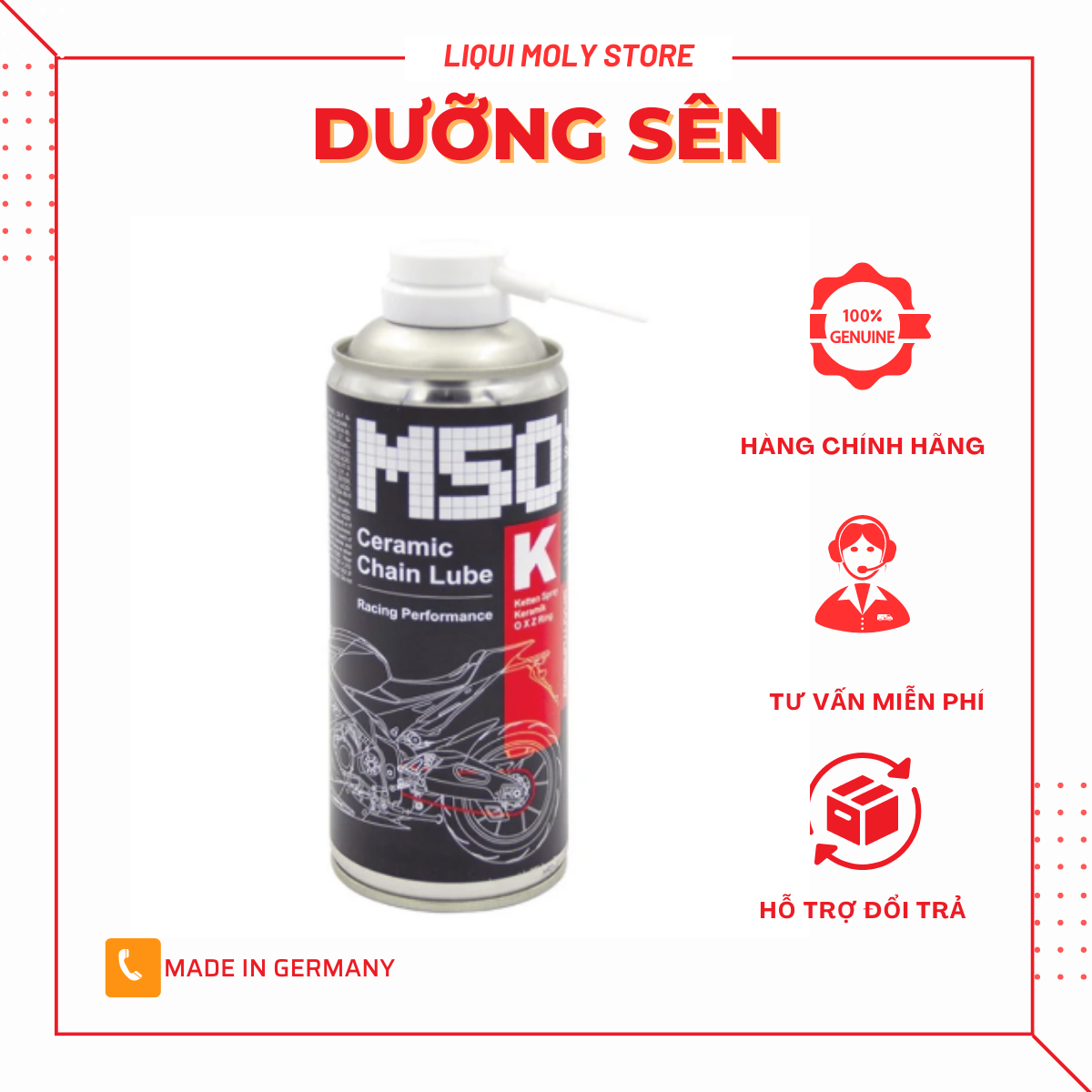 Xịt dưỡng sên phủ sứ cao cấp nhập khẩu Đức Voltronic M50-K Ceramic Chain Lube