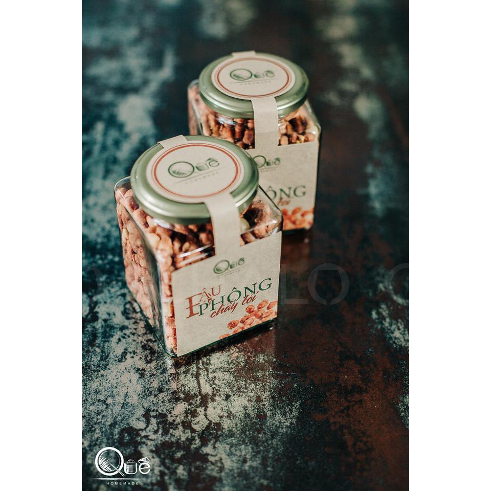 Hũ thuỷ tinh vuông 500ml (Combo 03 hũ trơn, không in hình)
