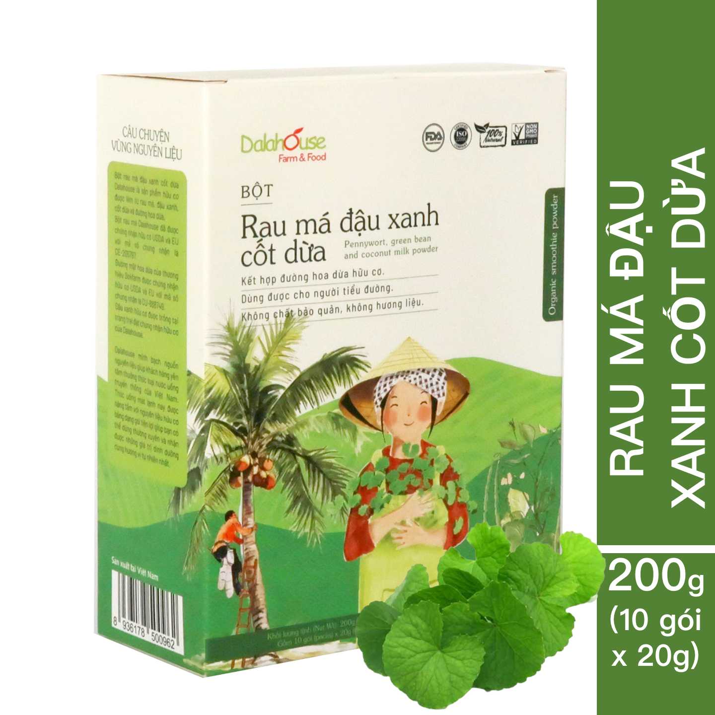 Bột rau má đậu xanh cốt dừa dalahouse - 200g