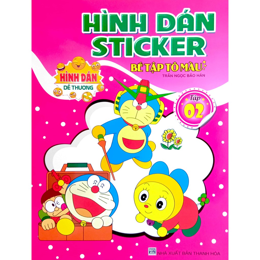 Sách - Combo 5 quyển Hình dán Sticker & Bé Tập tô màu - Hình dán dễ thương