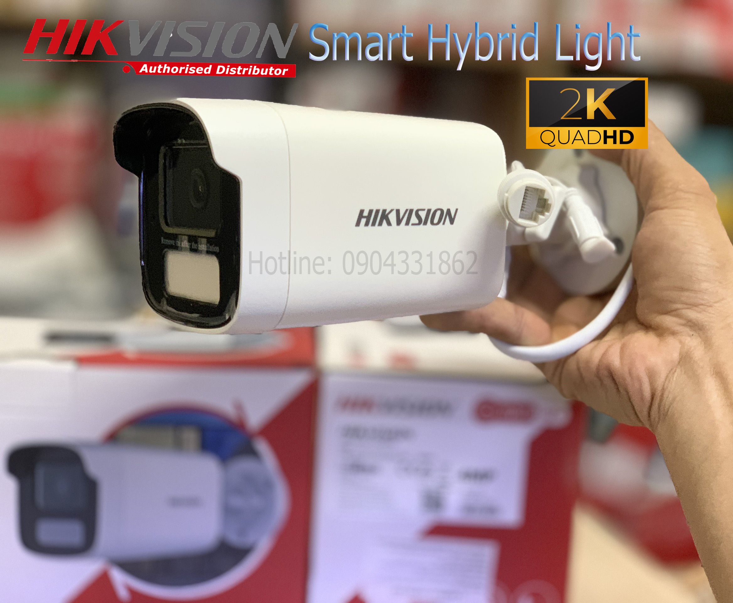 Camera IP Hikvision  hình trụ lớn 4MP  có Mic ghâm – Camera Phát hiện người và phương tiện cùng Chế độ đèn thông minh