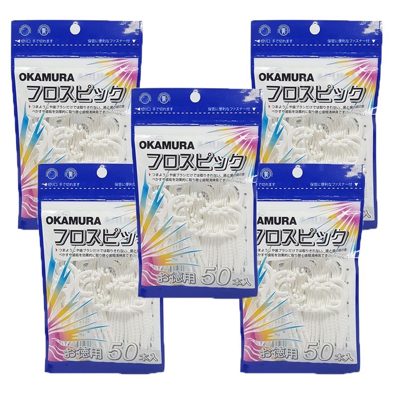Okamura sỉ 12 bịch tăm chỉ nha khoa 50p