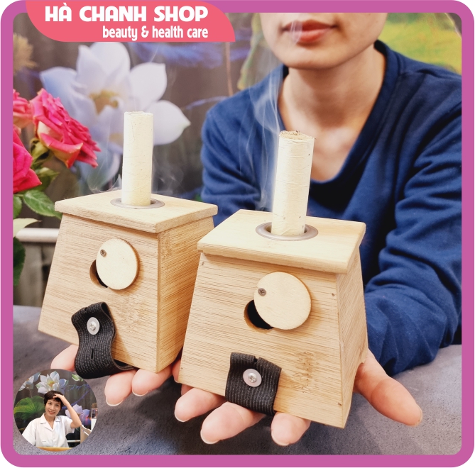 Xông hơ ngải cứu bằng hộp gỗ tre đa năng - Hà chanh shop (giá 1 hộp)