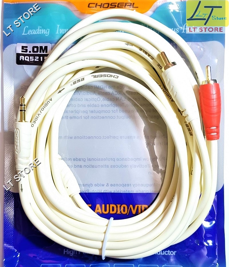 [HCM]Dây cáp loa jack 3.5 ra 2 đầu hoa sen AV dài 1.8M 3M 5M 10M Choseal