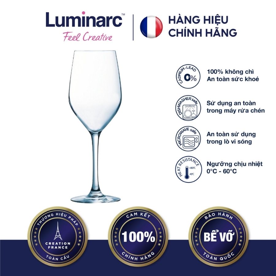 Bộ 6 ly rượu vang thuỷ tinh mineral 350ml - lumih2317