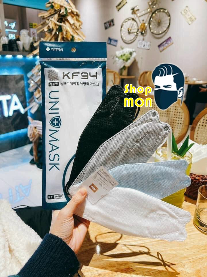 300cái khẩu Trang KF94 UNI mask 4 lớp Kháng Khuẩn Lọc Bụi mịn [1 thùng 300 cái]