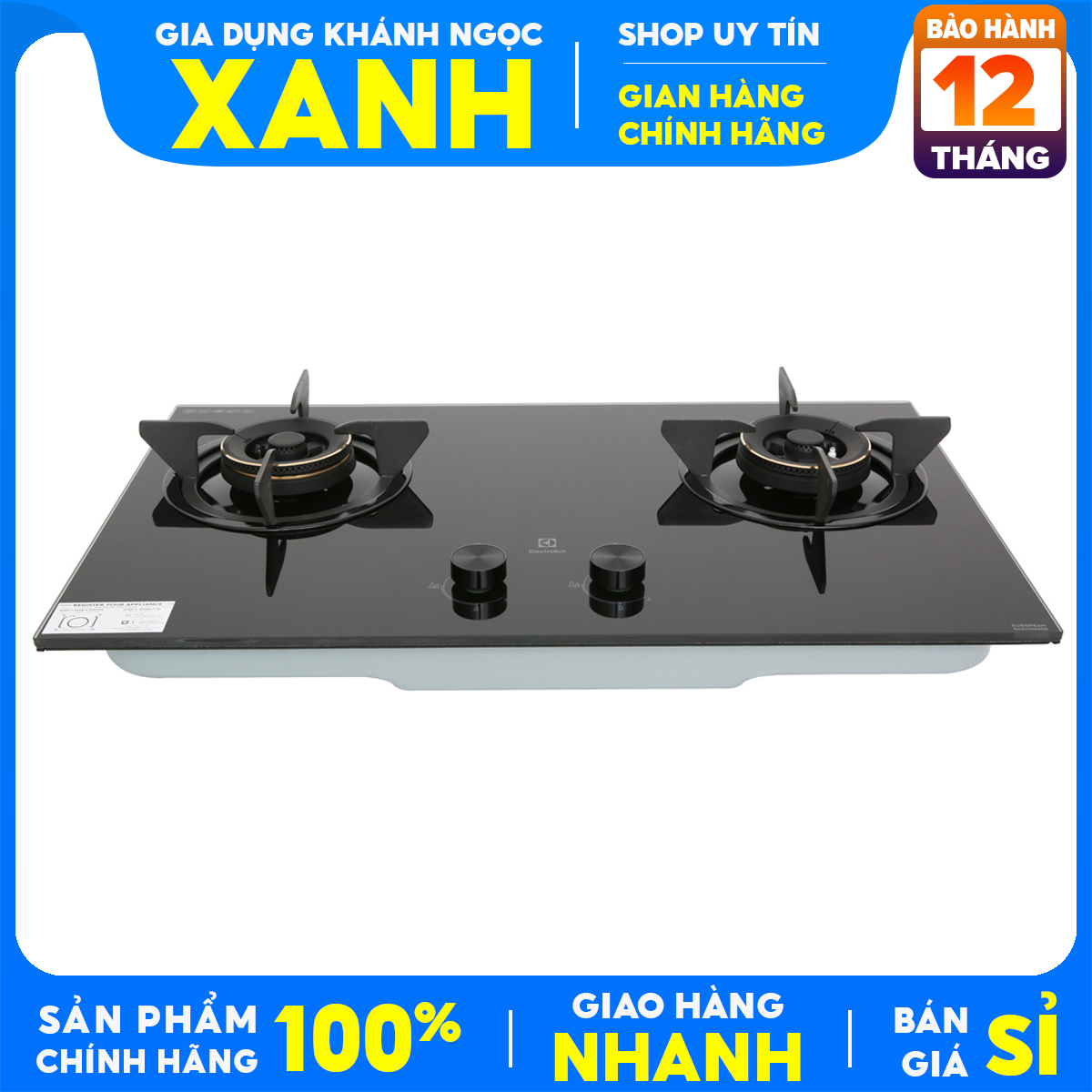 Bếp gas âm Electrolux EHG7230BE Hàng trưng bày 99% +Tặng Dây gas,đánh lửa IC nhạy bén, giúp bật lửa nhanh.Hệ thống ngắt gas tự động an toàn