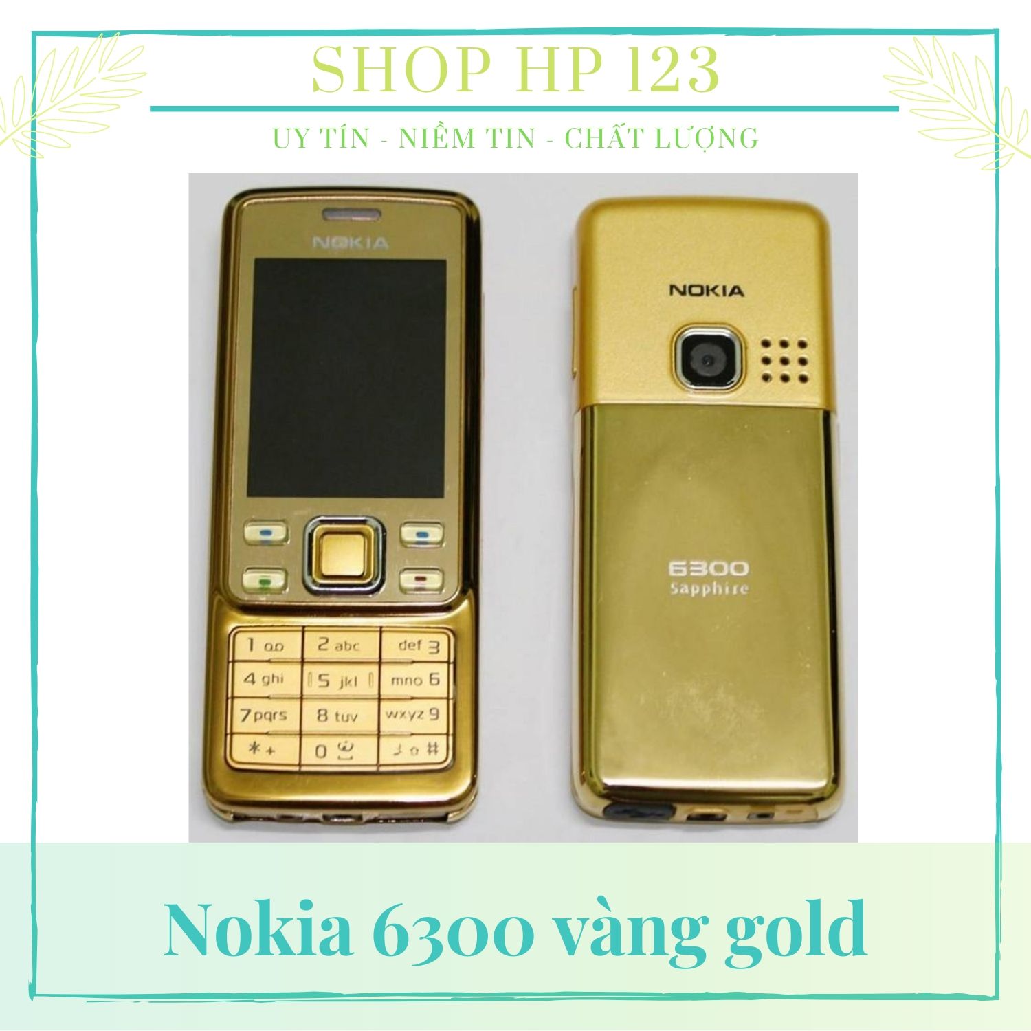 Điện thoại Nokia 6300 vàng gold | Nhỏ gọn sang trọng, tấm panel và nắp pin được làm từ thép cao cấp mang vẻ chắc chắn và sang trọng
