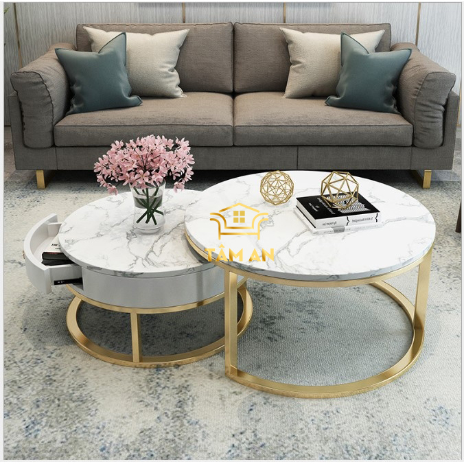 Bàn trà mặt đá sofa bg-59