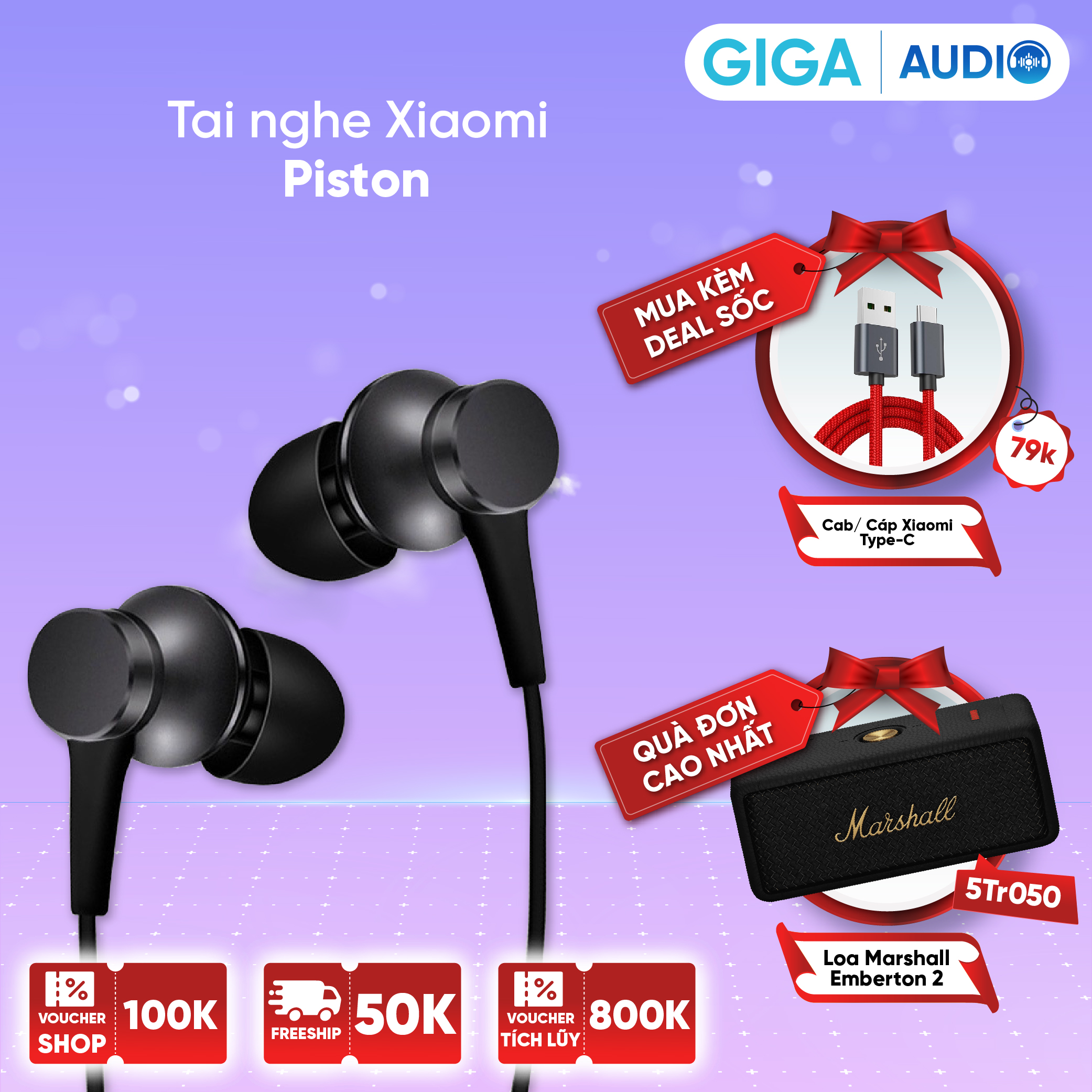 Tai nghe nhét tai Xiaomi Piston âm thanh cực chất - Mi In-Ear Headphones Basic
