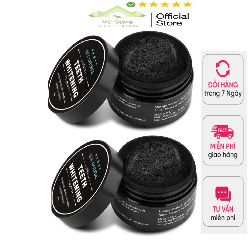Bộ 2 Hộp Bột Trắng Răng Than Tre Hoạt Tính Teeth Whitening Natul - Mẫu mới