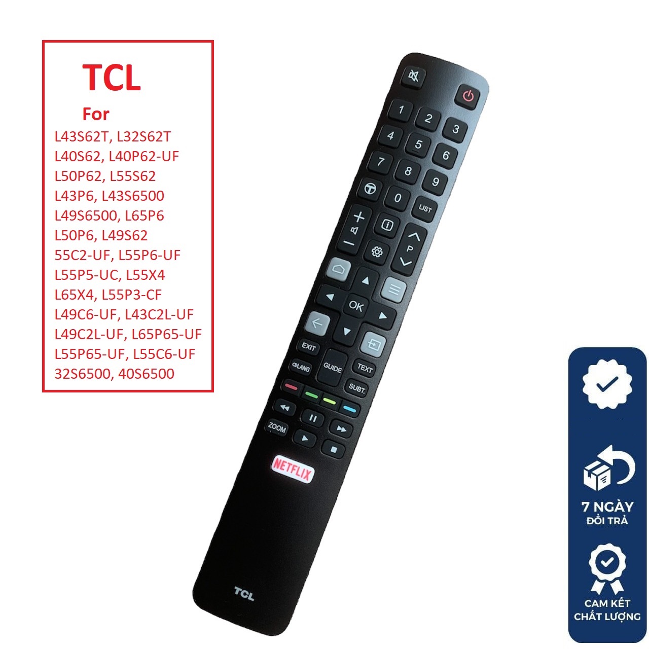 TCL 3D dài - Remote điều khiển Tivi TCL Smart thông minh - TCL3