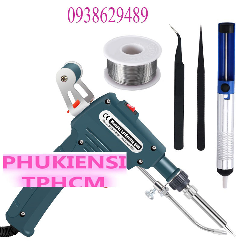 Combo mỏ hàn tự động đẩy thiếc hàn Chất Lượng Cao + 1 hút thiếc, 1 quận thiếc và 2 nhíp gắp,Súng hàn cầm tay