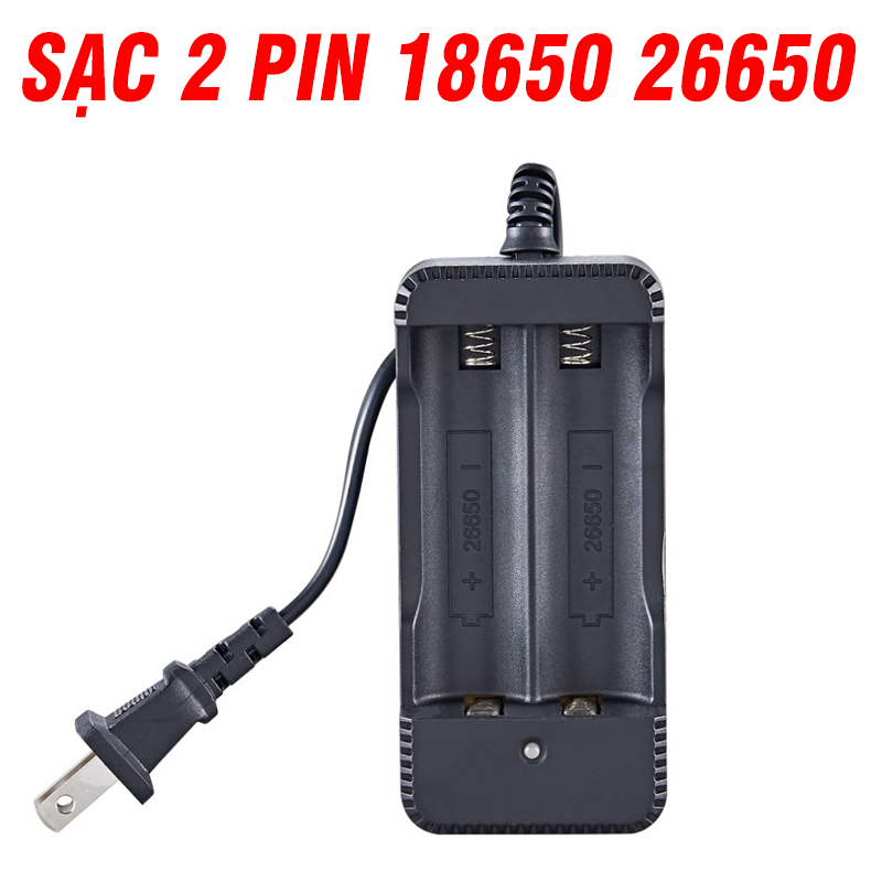 Bộ sạc 2 pin 3.7v 18650 26650 sử dụng nguồn 110v-240v (không kèm pin)