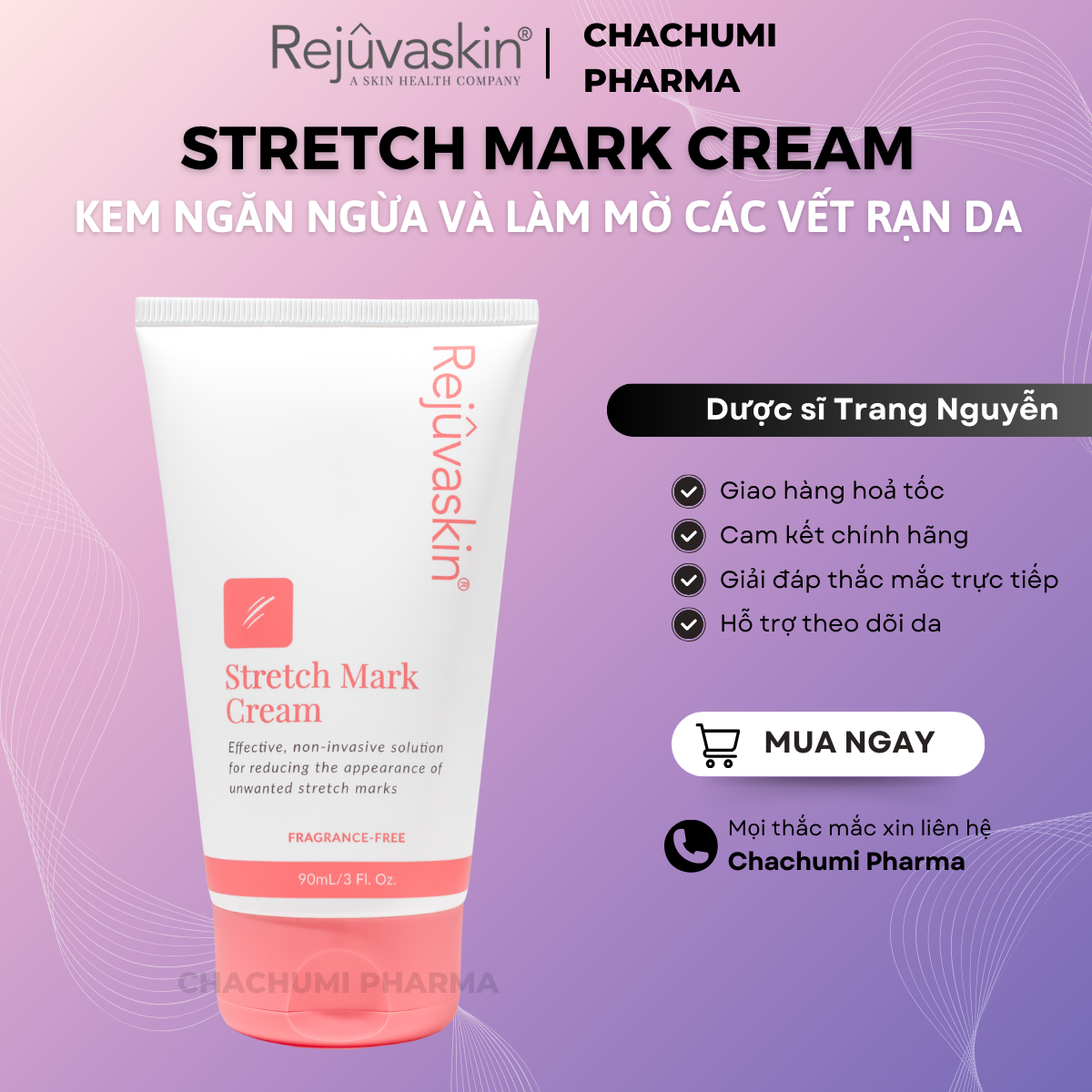 Rejuvaskin Stretch Mark Cream 90ml Prevents and Fades Stretch Marks