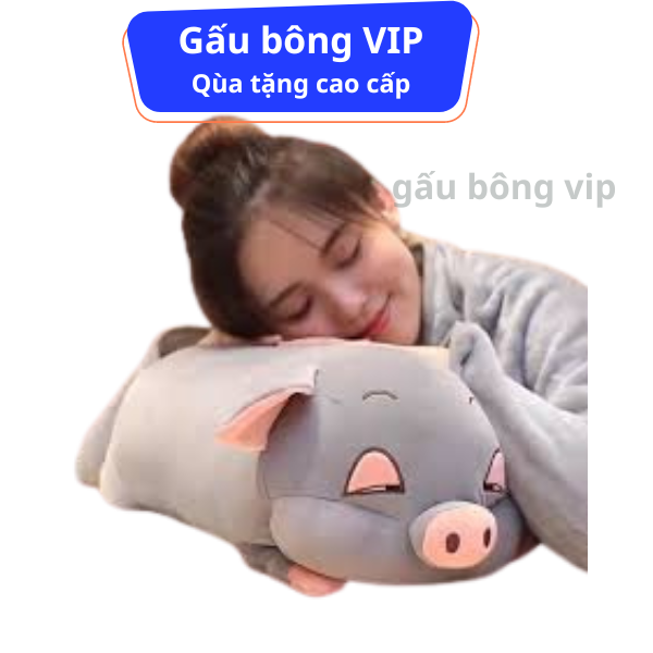 Gối mền 3 trong 1 heo mắt híp gấu bông vip tphcm, gối mền heo phê cần, chăn gối văn phòng qùa tặng cao cấp