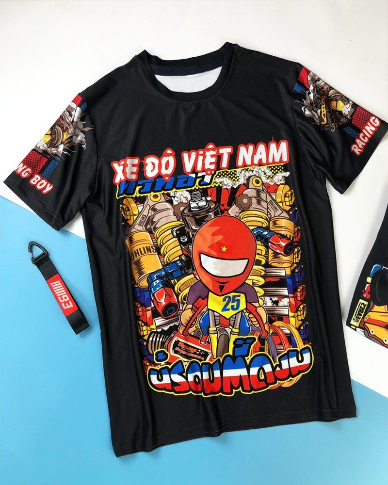 Áo thun nam thun cotton in tem RCB