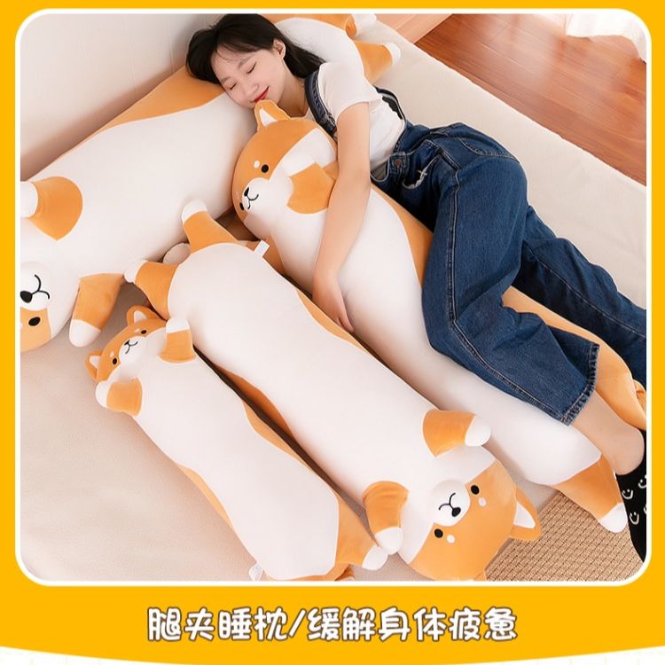 Gấu bông Chó Shiba ôm ngủ đáng yêu, Shiba khổng lồ dáng đứng chất liệu vải mềm mịn cao cấp