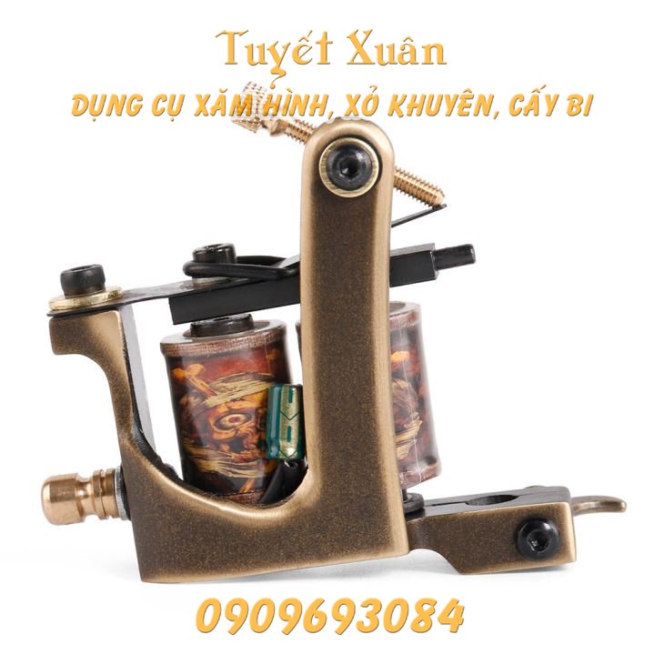 Máy xăm khung đồng nguyên khối..máy đi nét - xuân shop