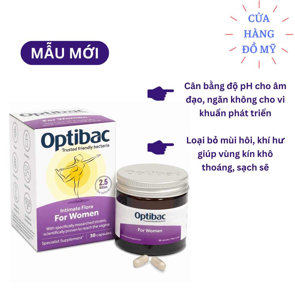 Viên uống Men Vi Sinh Optibac Probiotics for women Cho Phụ Nữ Của Anh 30