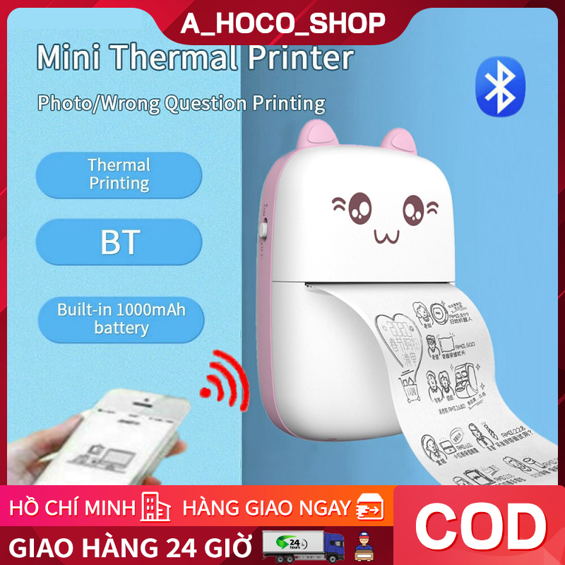 Máy in nhiệt mini cầm tay dành cho nhân viên văn phòng và sinh viên siêu dễ thương