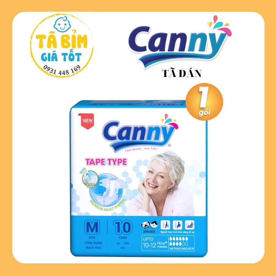 Tã dán Canny siêu thấm Size M 10 miếng gói - dành cho người lớn tuổi
