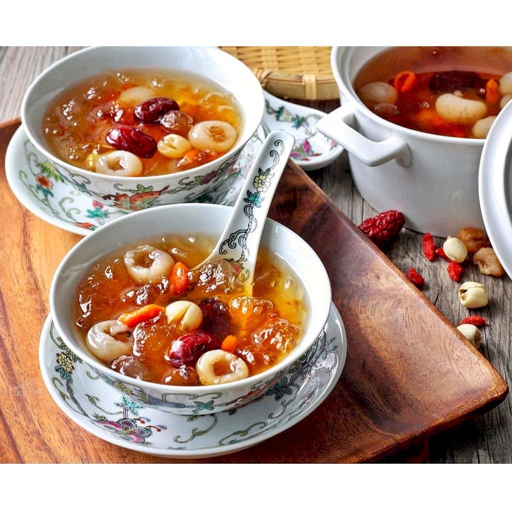 Chè dưỡng nhan tuyết yến 12 vị 450g, tặng 10 trái táo đỏ, chè dưỡng nhan ngon miệng, đảm bảo sức khỏe