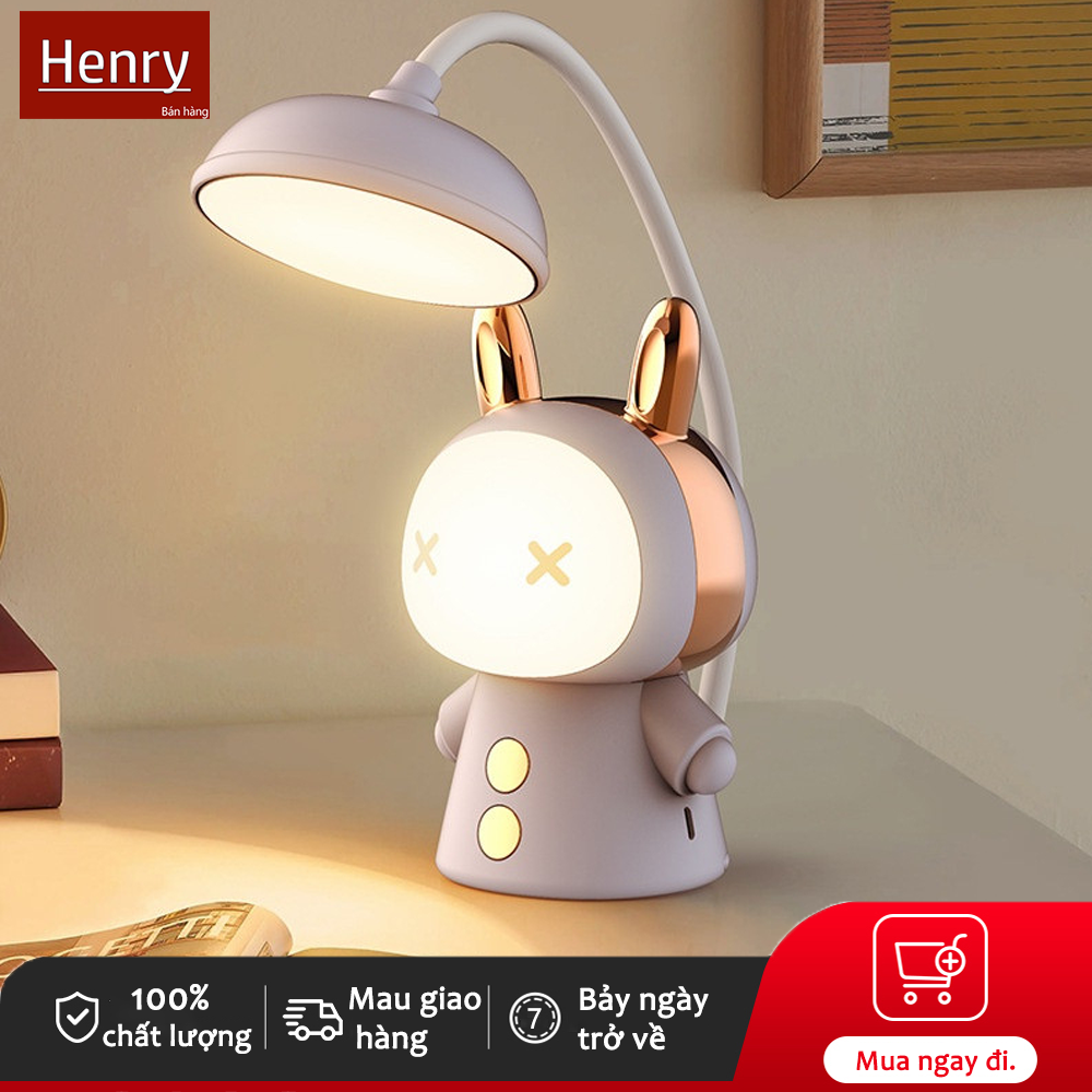 Henry Hoạt Hình Đèn LED Để Bàn Gấp Sạc Bảo Vệ Mắt Đèn Bàn Học Sinh Trẻ Em Đèn Bàn Đèn Ngủ Đèn Ngủ