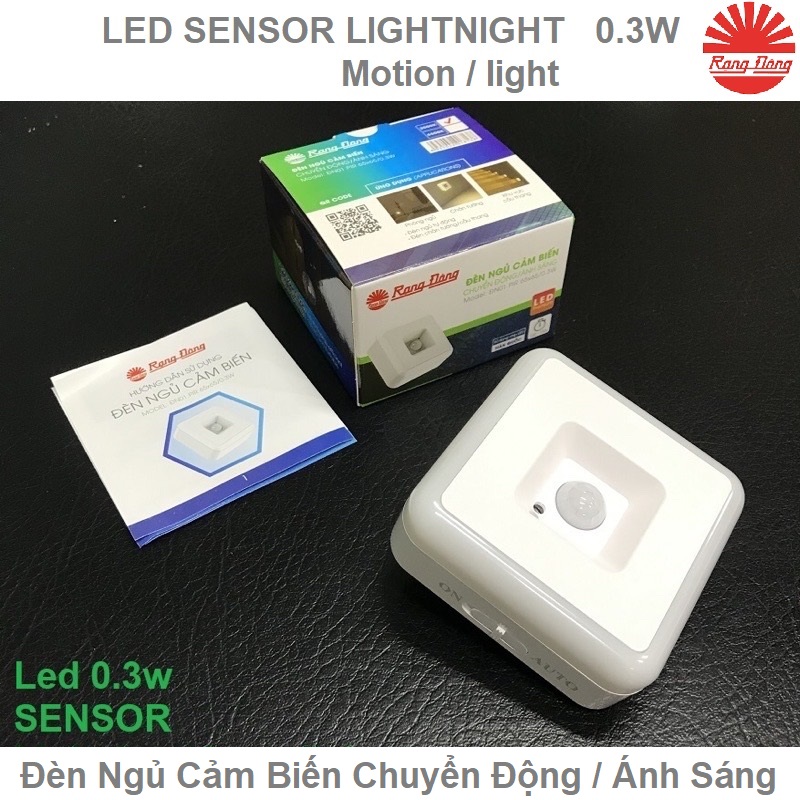 Đèn ngủ cảm biến Rạng Đông ánh sáng & chuyển động