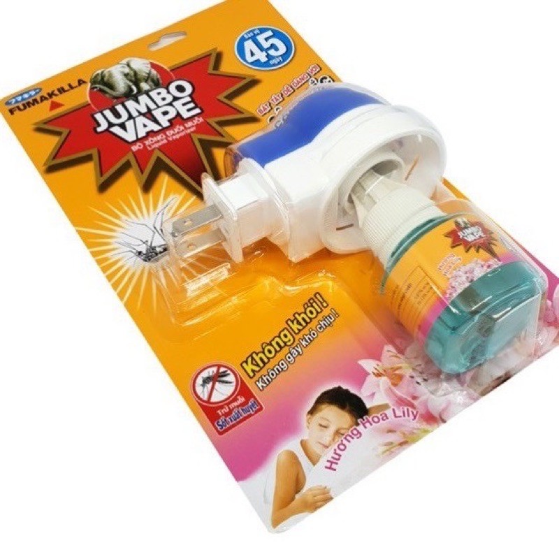 Chất xông máy xông đuổi muỗi 45 ngày jumbo vape 34ml hương lily - chất xông