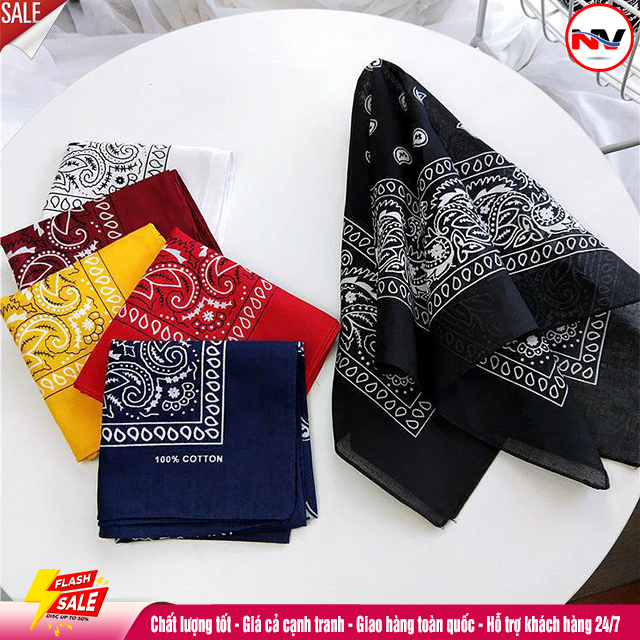 Khăn Bandana Họa Tiết Cá Tính 55x55 cm Nam Nữ
