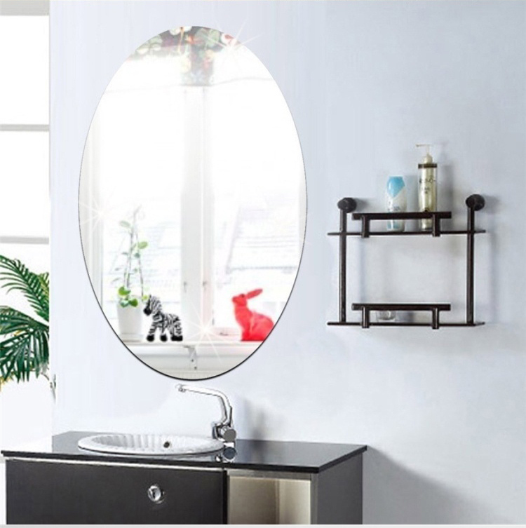 Gương Dán Tường 3.D Hình Bầu Dục Decal Dán Tường , Gương Dẻo Dán Tường Tự Dính Tường Cho Phòng Khách Phòng Ngủ Gương Acrylic Dán Tường, An Toàn, Không Vỡ Gương Soi Rõ Nét Có Thể Tháo Rời Tự Làm Nghệ Thuật Nhà Trang Trí