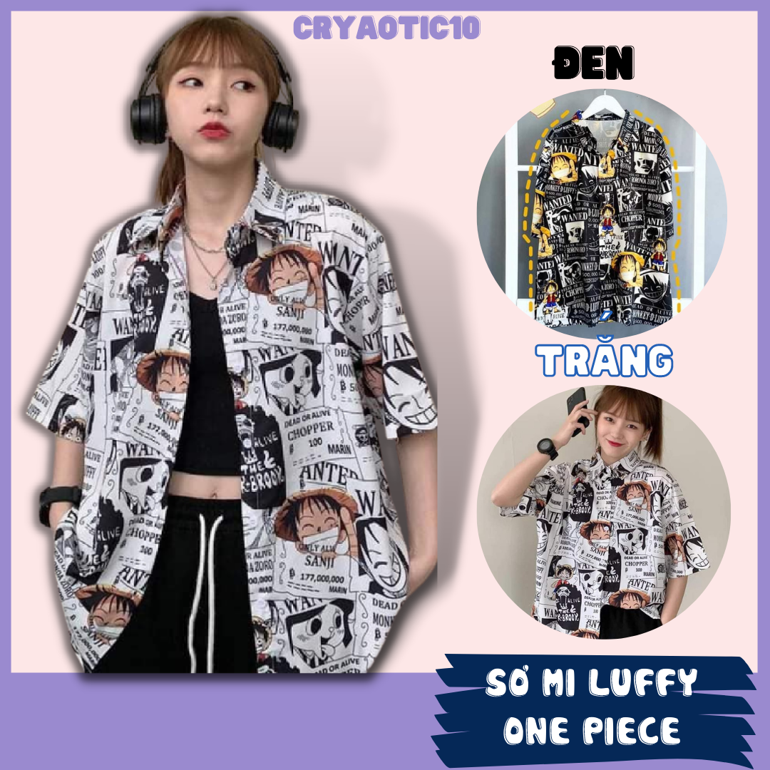 Áo sơ mi lụa One Piece Luffy Đảo Hải Tặc unisex cryaotic10