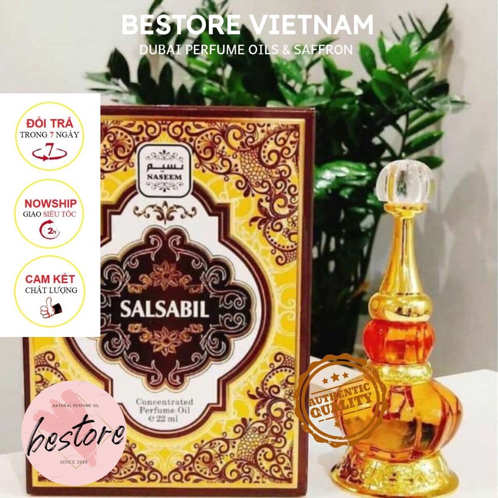 Nước hoa nữ, Tinh dầu nước hoa Dubai, nước hoa Dubai nội địa Authentic SALSABIL 22ml