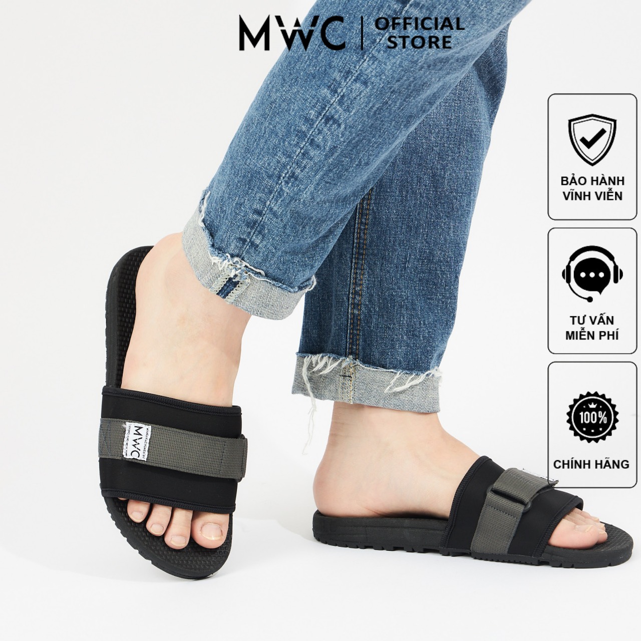Dép MWC 7755 - Dép Nam Quai Ngang Basic Thời Trang,Dép Quai Ngang Nam Đẹp Mẫu Mới Giá Tốt