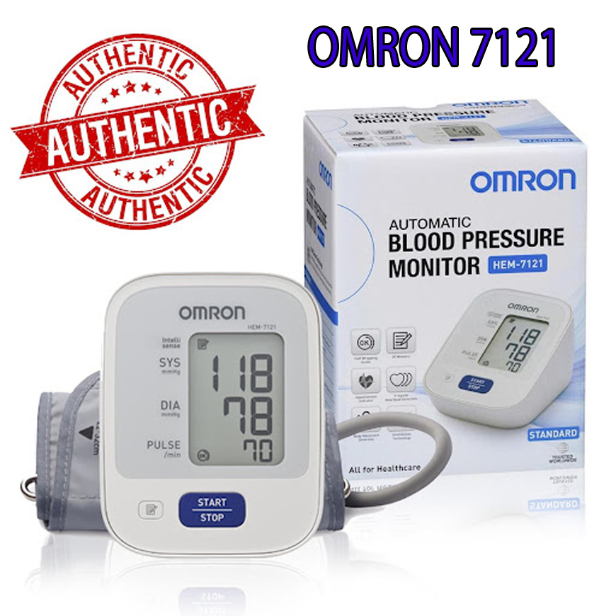 Máy đo huyết áp OMRON, Máy đo huyết áp nhật bản chính hãng - Máy Đo Huyết Áp Tự Động HEM 7121 đo nhanh chóng kết quả chính xác thao tác dễ dàng bộ nhớ lưu 30 kết quả đo