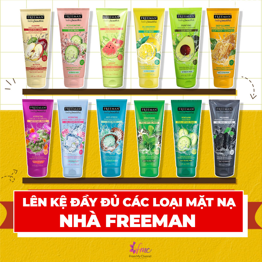 Mua 1 tặng 1] mặt nạ kiềm dầu freeman 175ml+ tặng 1 túi chườm giảm đau bụng
