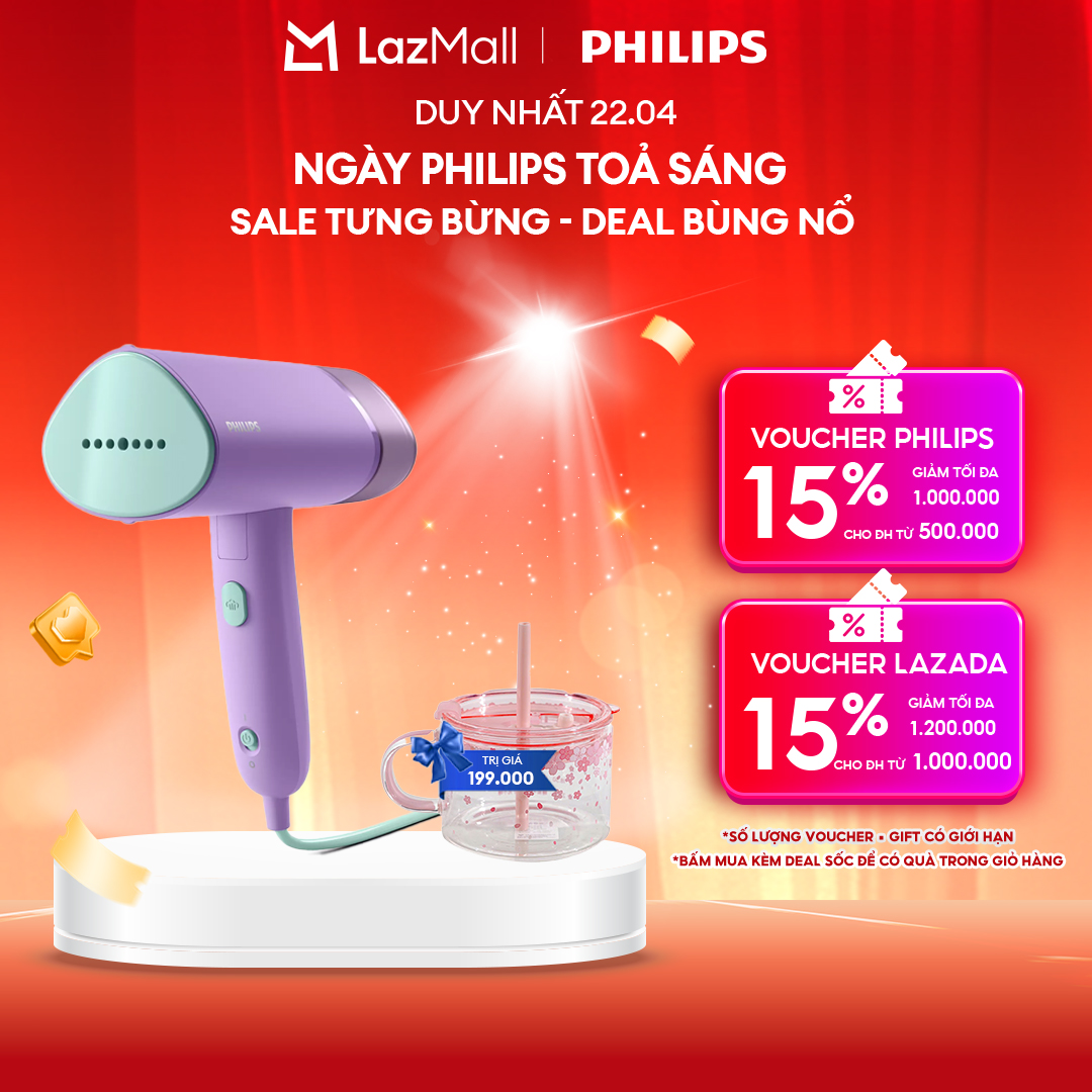 Bàn Ủi Hơi Nước Cầm Tay Philips STH3010/30 - Hàng Phân Phối Chính Hãng
