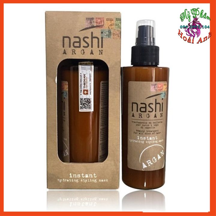 Xịt dưỡng xả khô cho tóc khô hư tổn nashi argan instant 150ml