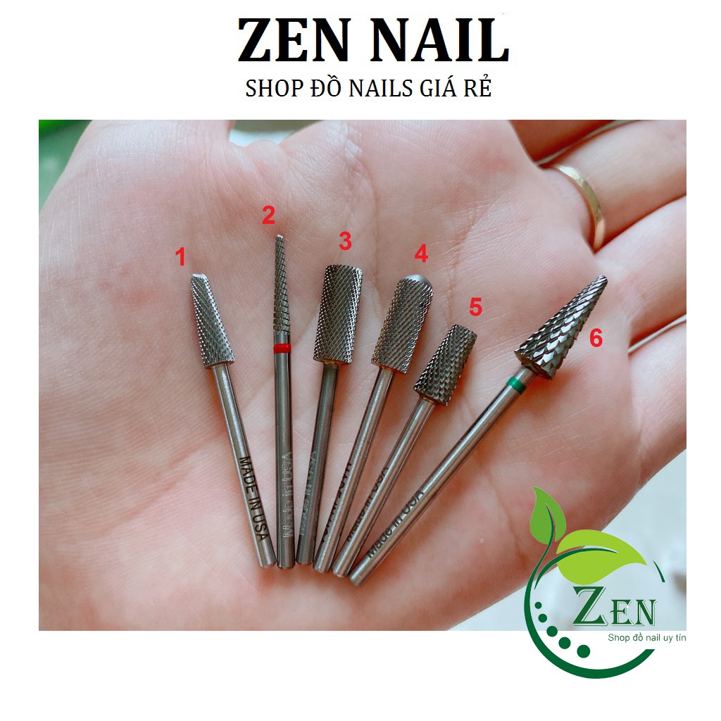 Trọn bộ đầu mài mỹ usa, đầu mài móng, mịn, khóe tròn cuticle
