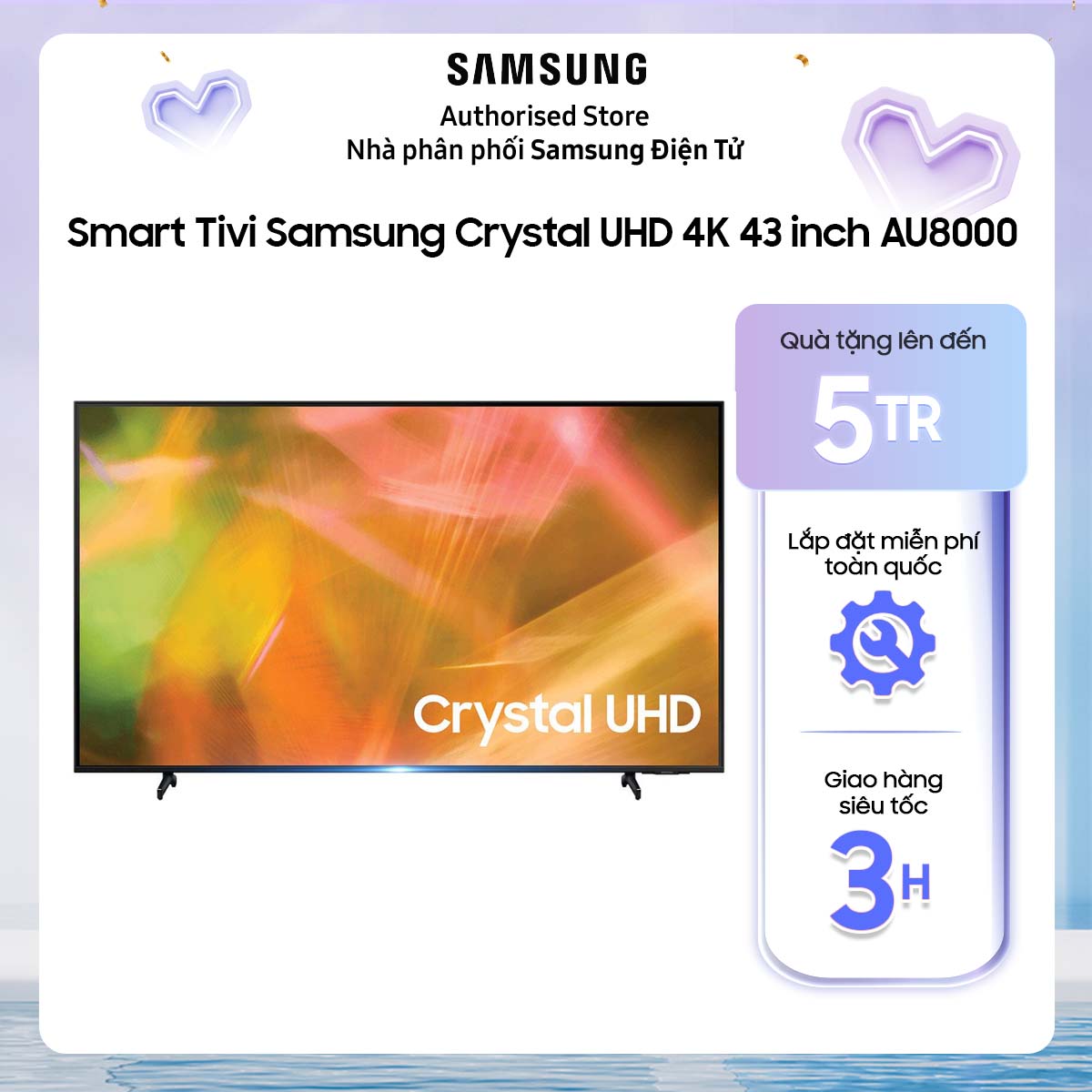 43AU8000 - Smart Tivi Samsung Crystal UHD 4K 43 inch UA43AU8000 UA43AU8000KXXV