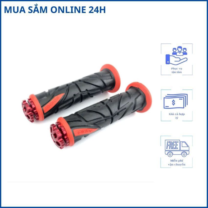Tay nắm xe máy, bao tay xe máy Spider có vằn chống trơn trượt, có gù gắn xe máy