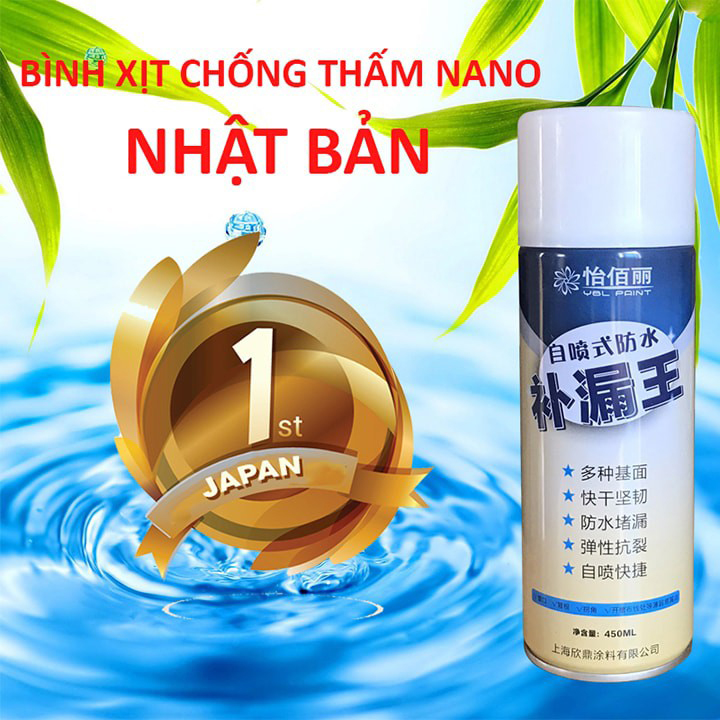 Combo 2 Bình sơn xịt chống thấm màu trắng đa năng, sơn chống thấm, bình xịt chống thấm - dung tích 450 ml