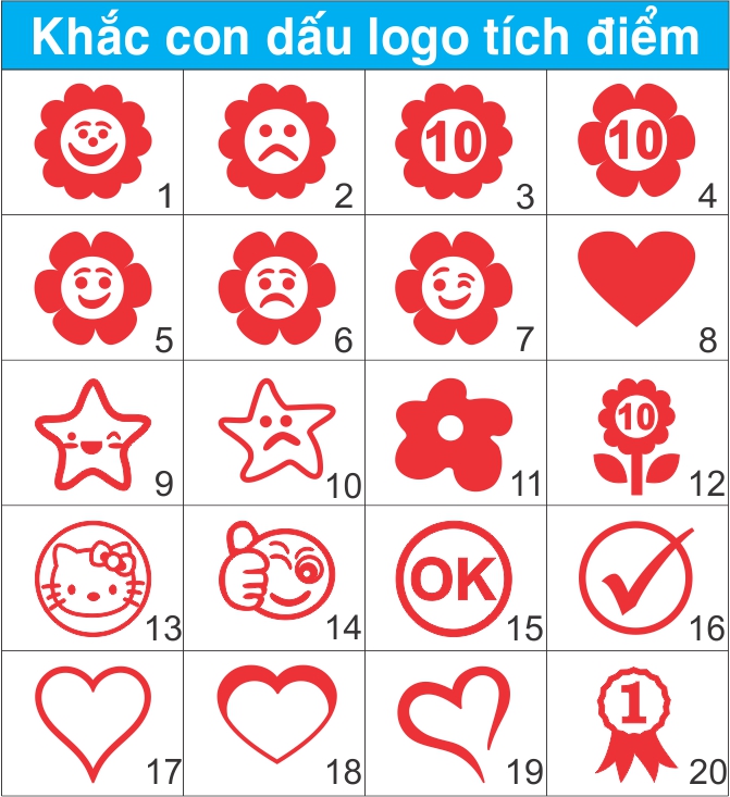 Con dấu logo sticker tích điểm khắc theo yêu cầu