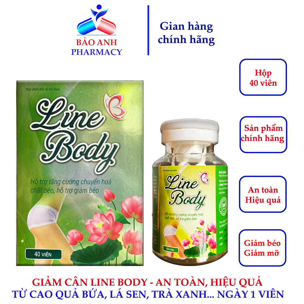 Giảm cân Line BODY – Hiệu quả, an toàn, detox đẹp da - Hỗ trợ tăng cường chuyển hóa chất béo, hỗ trợ giảm béo – Hộp 40 viên
