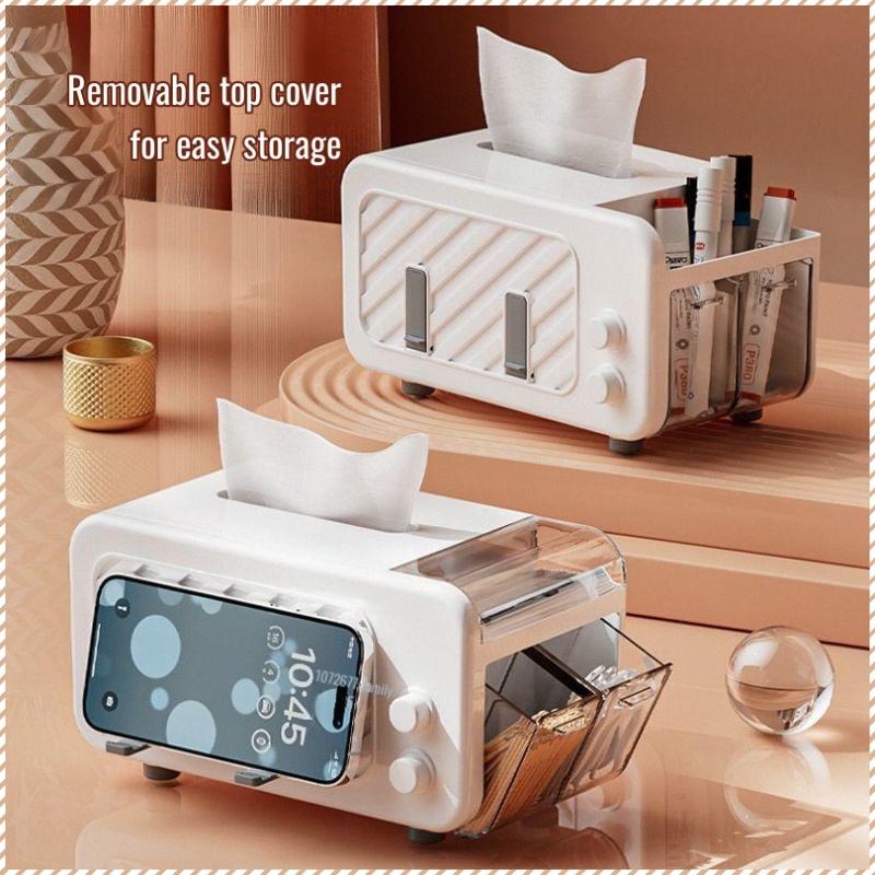 High-end living room tissue box light luxury style household paper box coffee table storage box