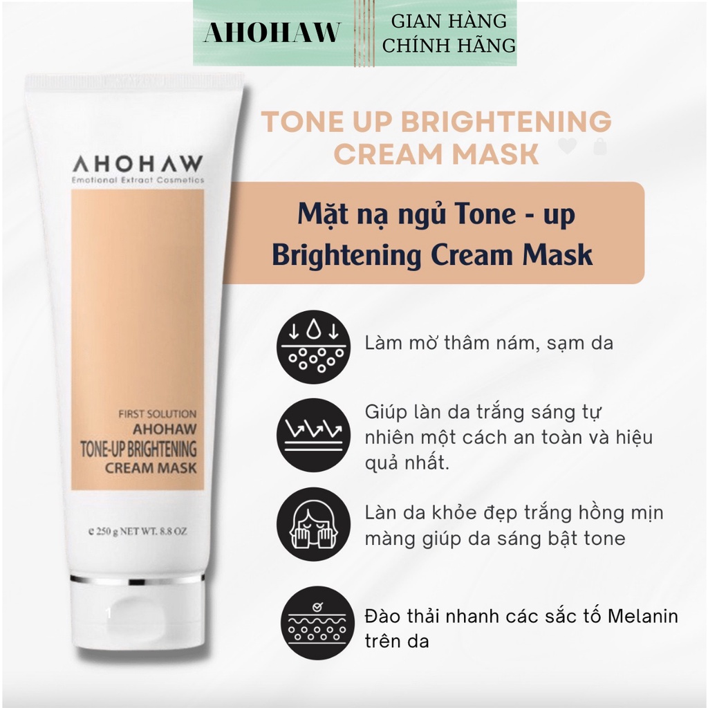 Mặt nạ ủ trắng dạng kem ahohaw cho da căng bóng trắng mịn hàn quốc