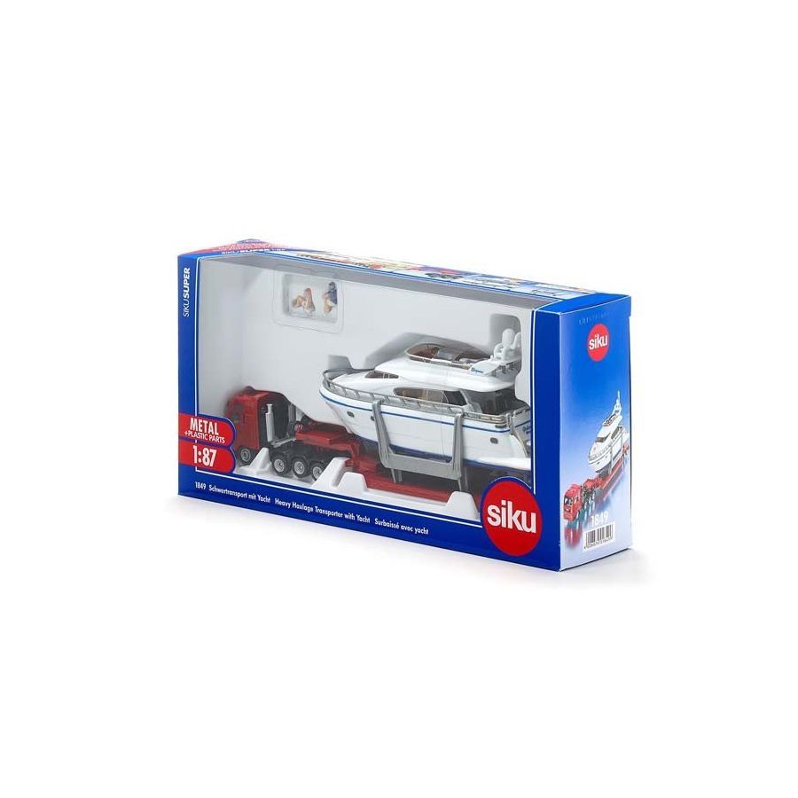 Bộ đồ chơi siku cho bé mô hình xe tải chở du thuyền - mã sp 1849