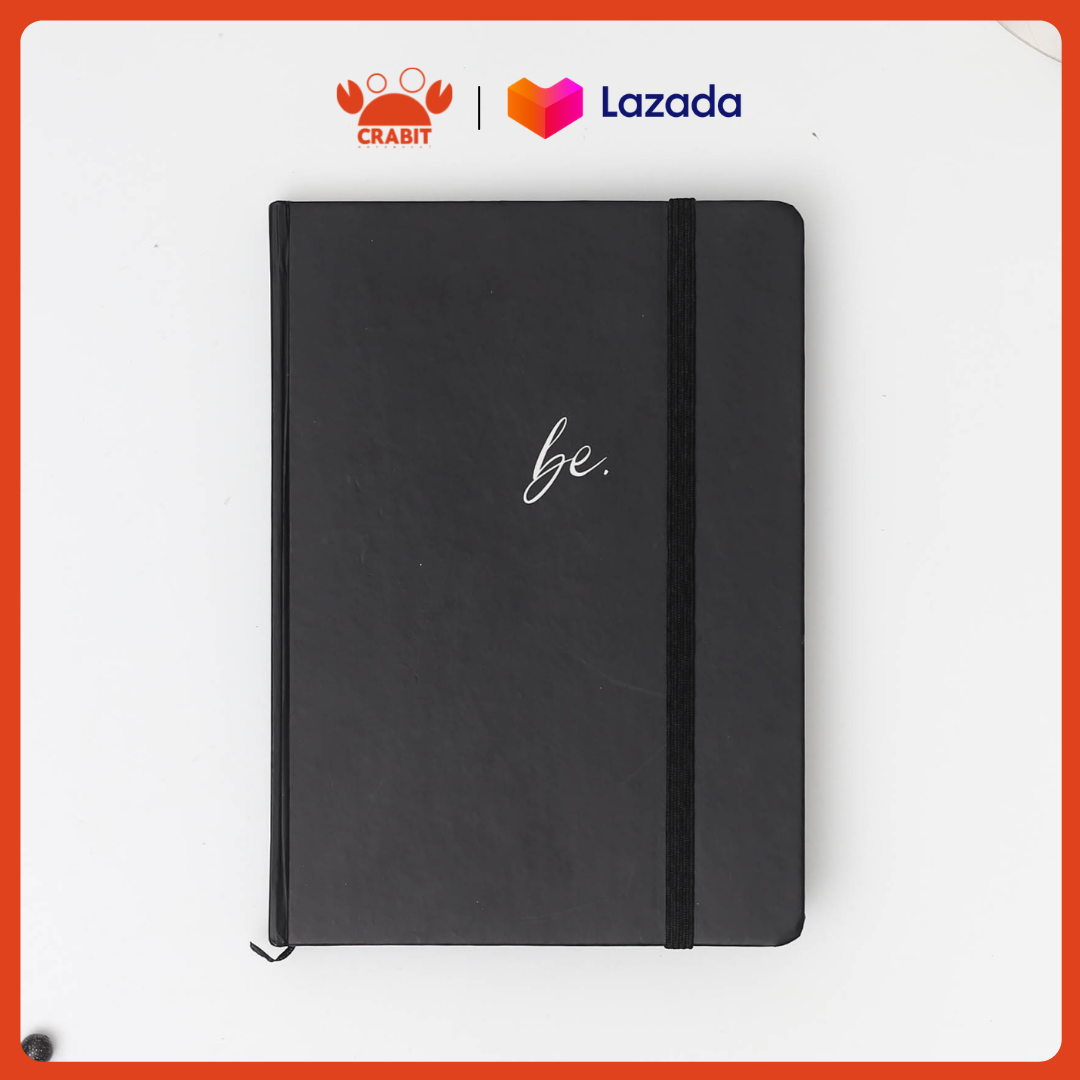 Sổ tay ghi chép Crabit sổ đen ruột chấm kẻ ô Dot grid 130gsm - Be. đen